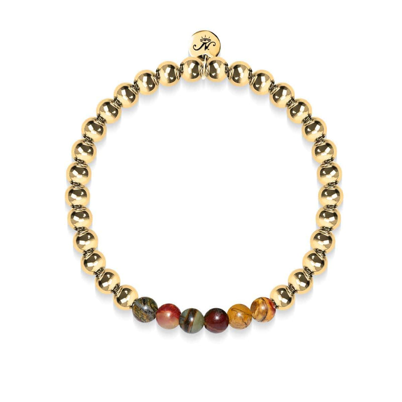 Wild | 18 Karat Gold | Roter Picasso-Jaspis | Edelstein-Ausdrucksarmband