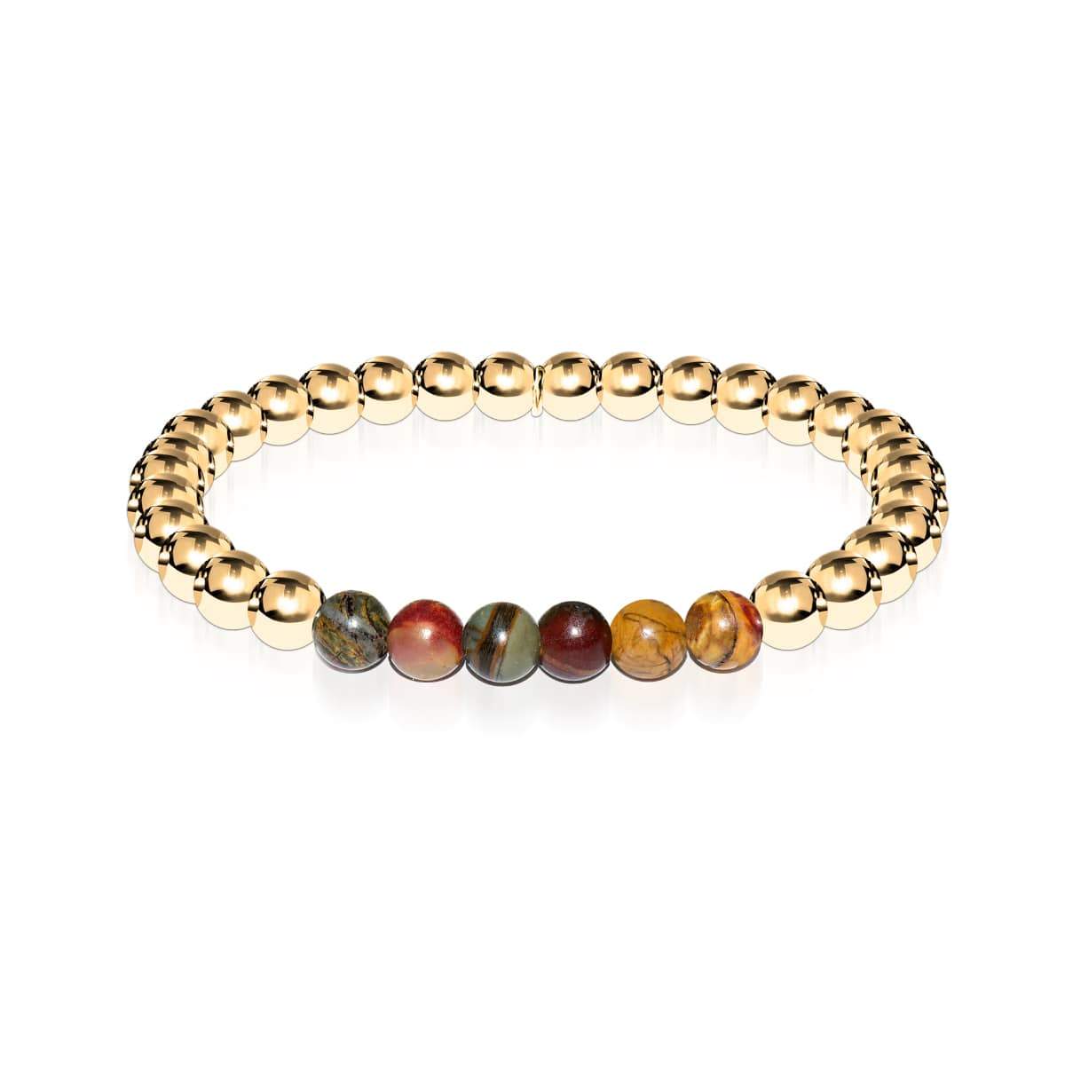Wild | 18 Karat Gold | Roter Picasso-Jaspis | Edelstein-Ausdrucksarmband
