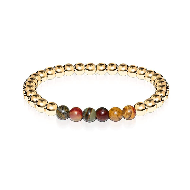 Wild | 18 Karat Gold | Roter Picasso-Jaspis | Edelstein-Ausdrucksarmband