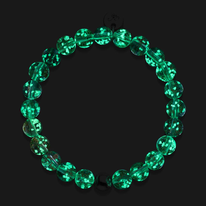 Alabaster | 925er Sterlingsilber | Glühwürmchen-Glasarmband