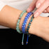 Arktisblau | Silber | Glühwürmchen-Glas-Makramee-Armband