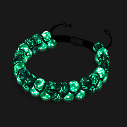 Kaugummitraum | Rosenwasser x Elfenbein | Doppeltes Glühwürmchen-Glasarmband