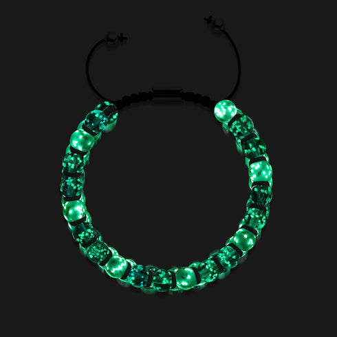 Kaugummitraum | Rosenwasser x Elfenbein | Doppeltes Glühwürmchen-Glasarmband