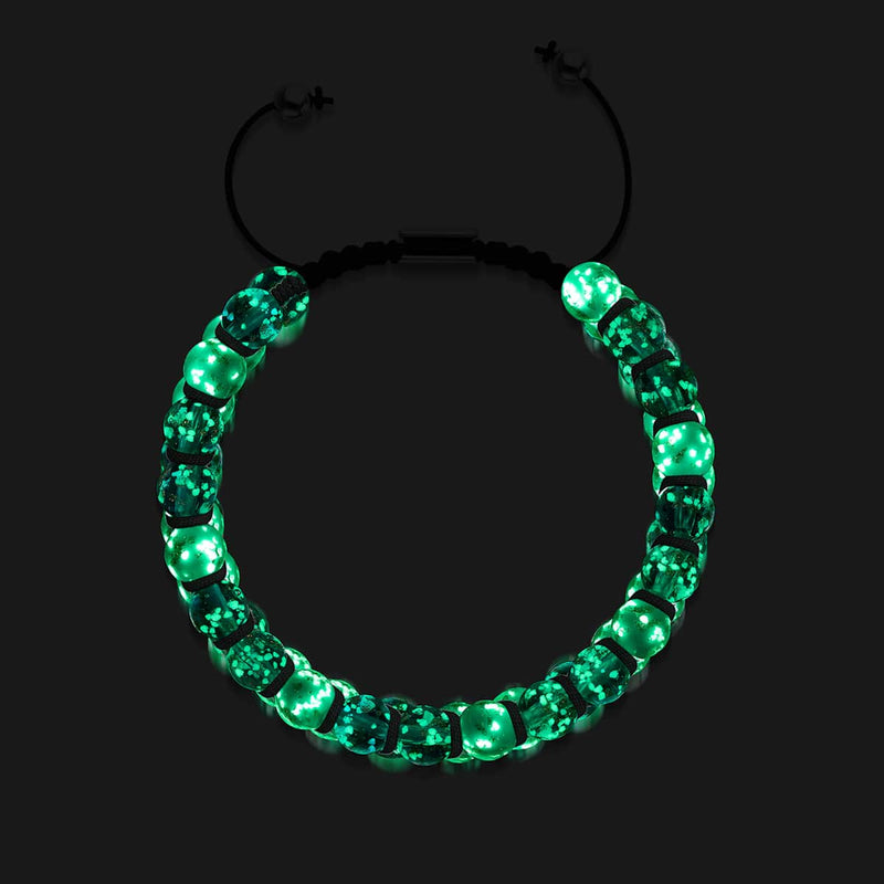 Kaugummitraum | Rosenwasser x Elfenbein | Doppeltes Glühwürmchen-Glasarmband