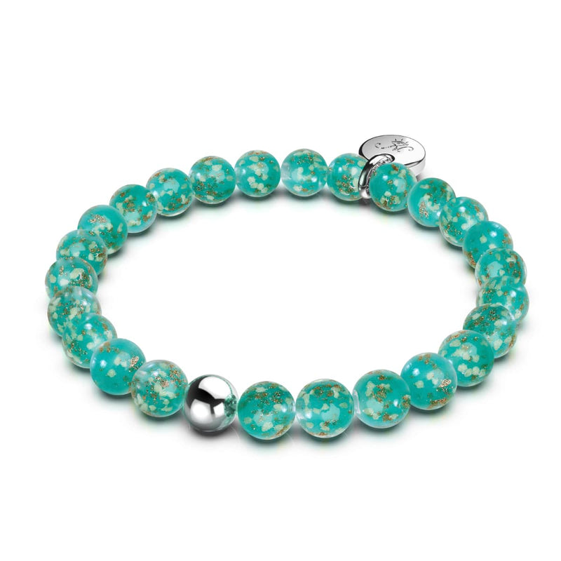 Kaktus | 925er Sterlingsilber | Glühwürmchen-Glasarmband