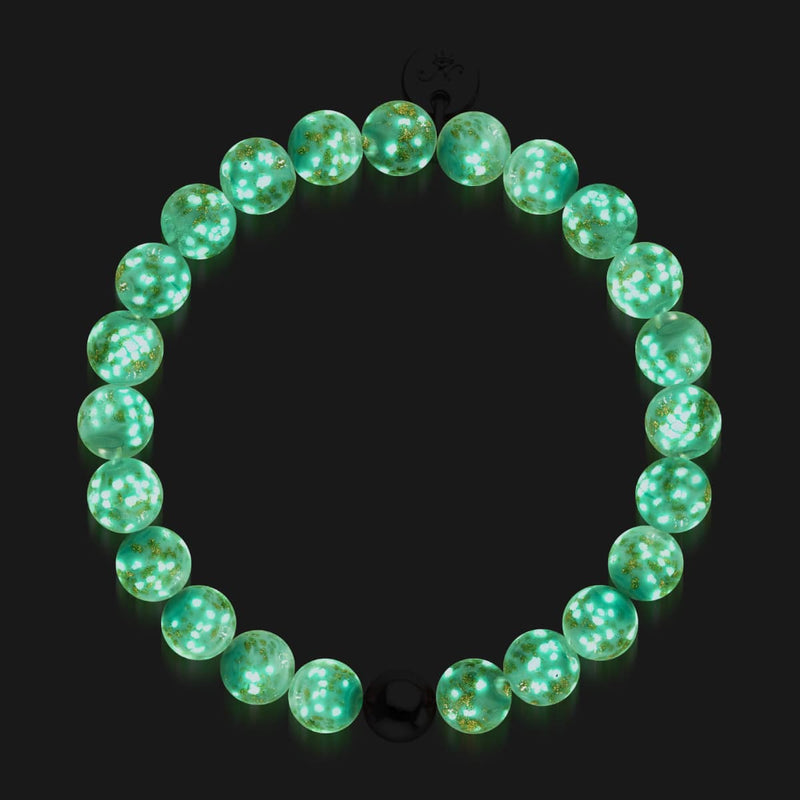 Kaktus | 925er Sterlingsilber | Glühwürmchen-Glasarmband