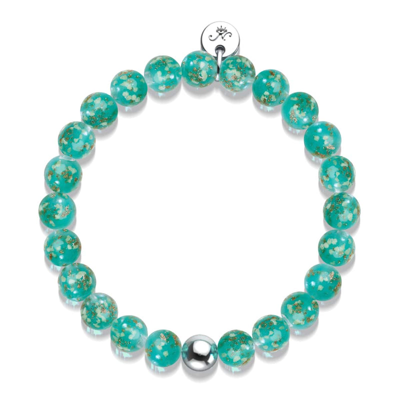 Kaktus | 925er Sterlingsilber | Glühwürmchen-Glasarmband