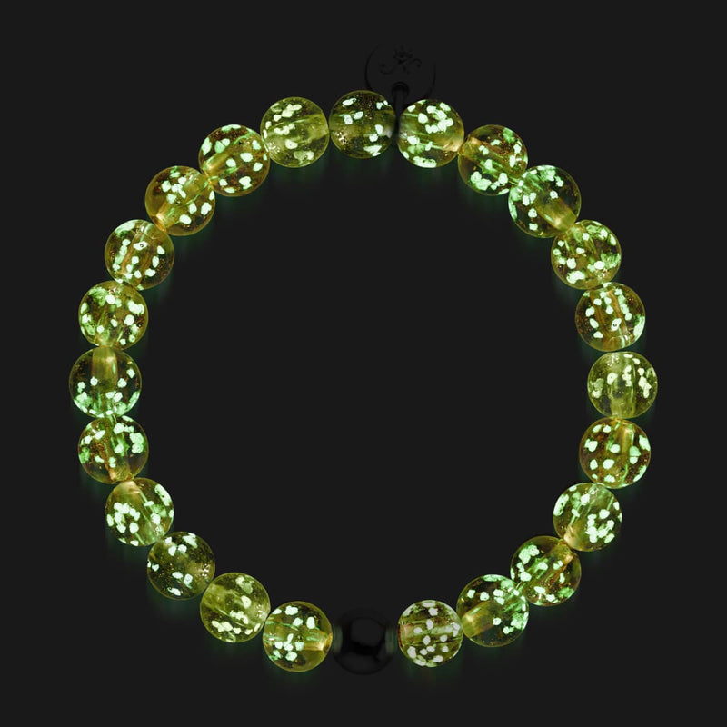 Karamell | 925er Sterlingsilber | Glühwürmchen-Glasarmband