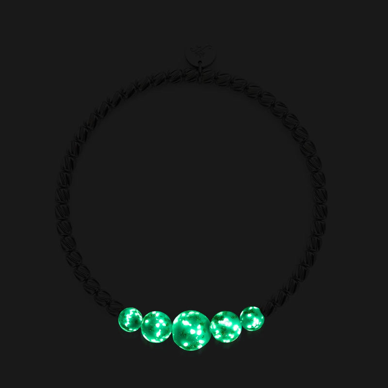 Himmelblau | Silber | Glühwürmchen-Glas-Kaskadenarmband