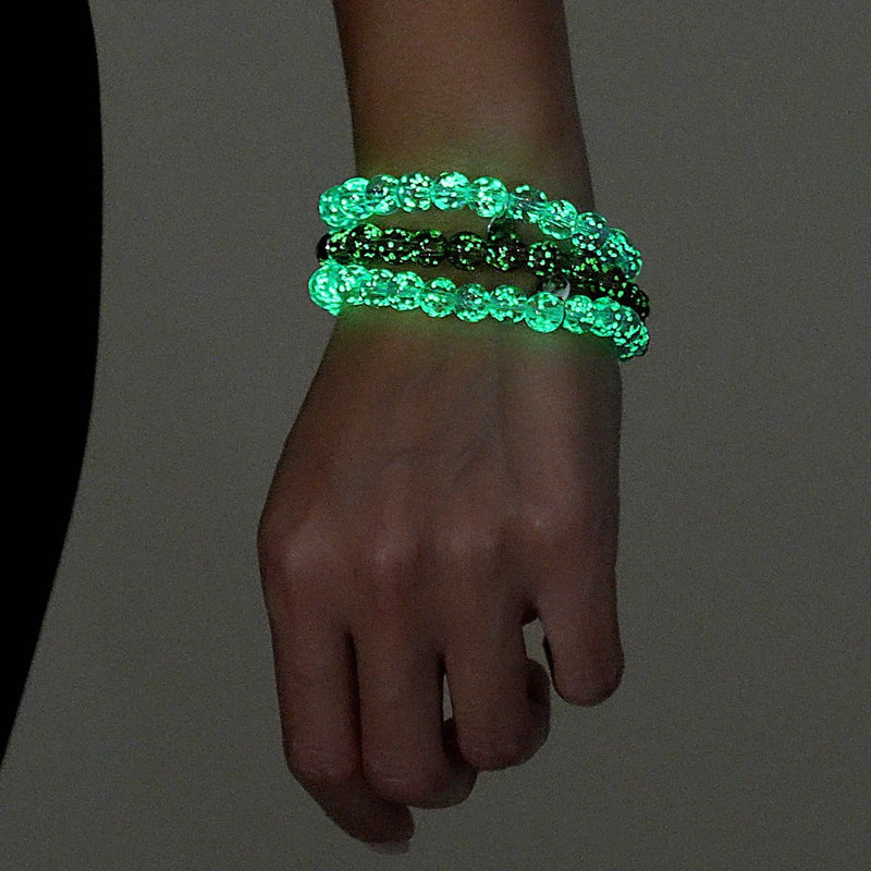 Schokolade | 925er Sterlingsilber | Glühwürmchen-Glasarmband