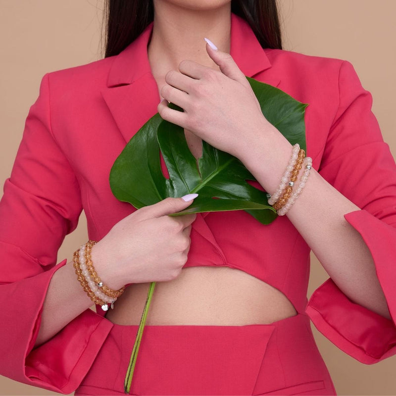 Guave | 925er Sterlingsilber | Glühwürmchen-Glasarmband