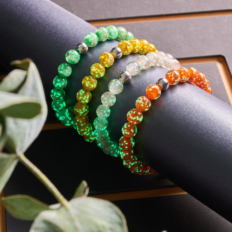 Guave | 925er Sterlingsilber | Glühwürmchen-Glasarmband