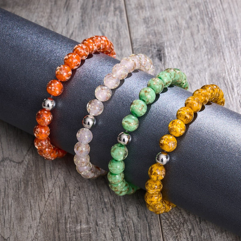 Guave | 925er Sterlingsilber | Glühwürmchen-Glasarmband