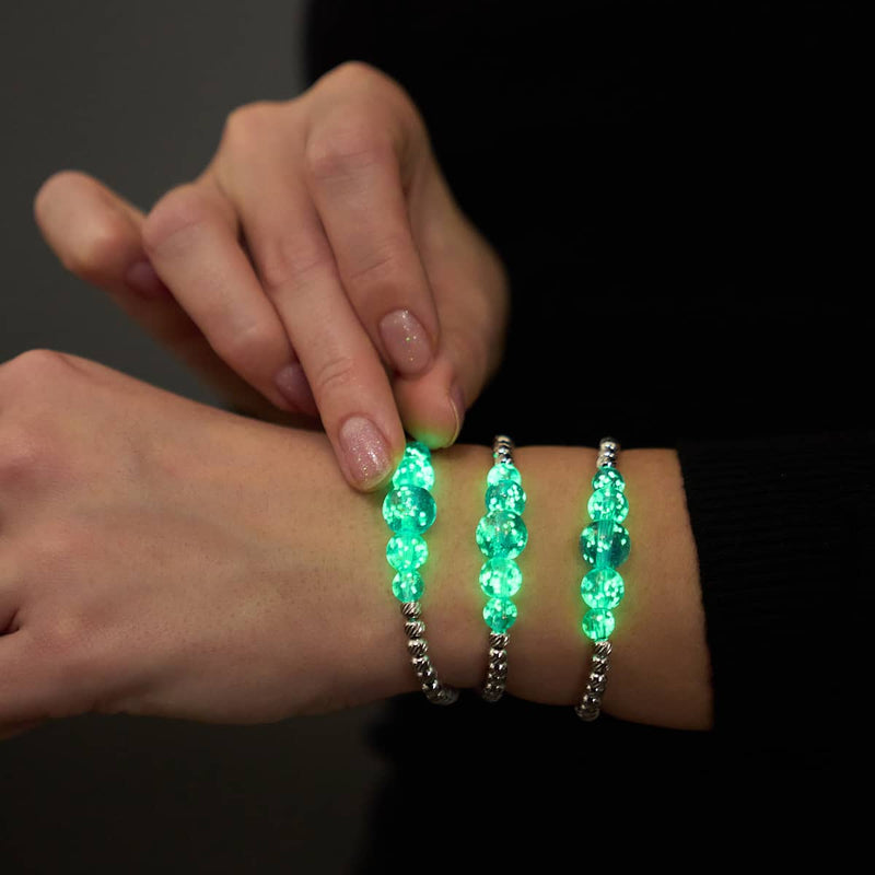 Indigo | Silber | Firefly Glas Kaskadenarmband