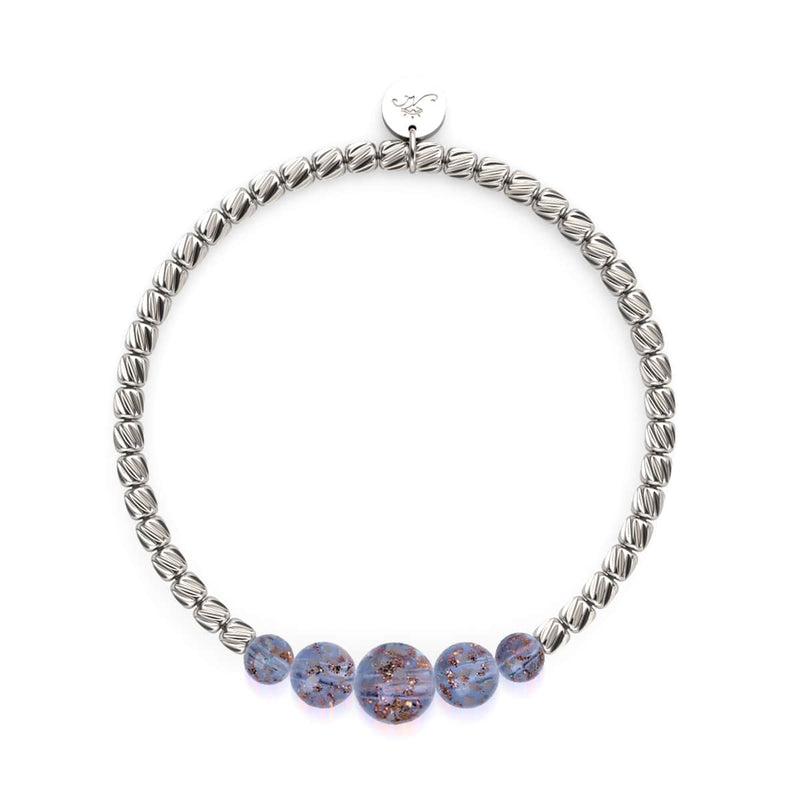 Indigo | Silber | Firefly Glas Kaskadenarmband
