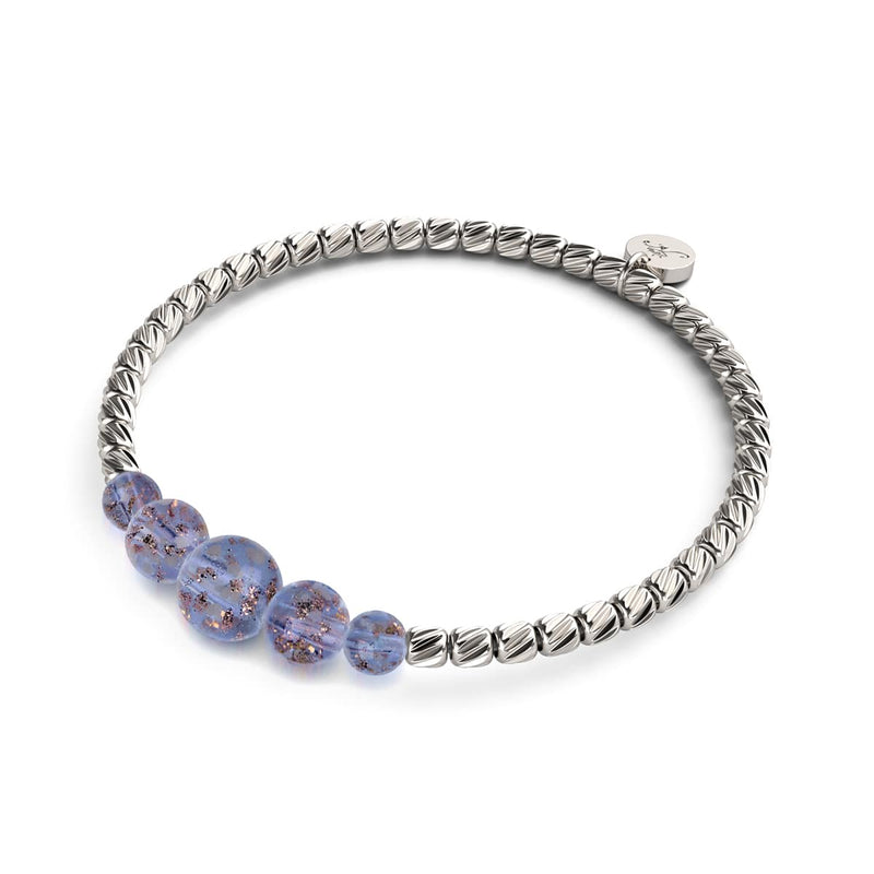 Indigo | Silber | Firefly Glas Kaskadenarmband