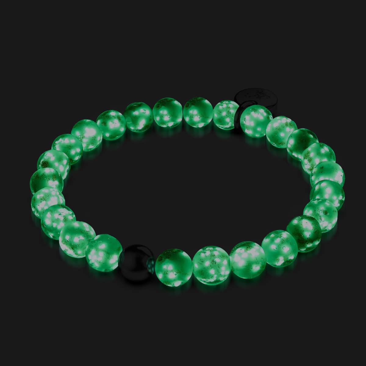 Elfenbein | 925er Sterlingsilber | Glühwürmchen-Glasarmband