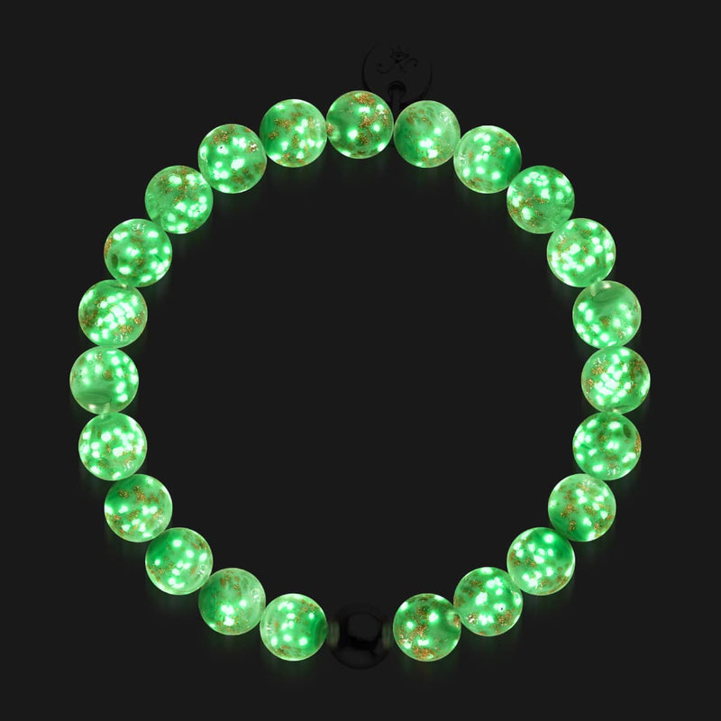 Kiwi | 925 Sterling Silber | Glühwürmchen-Glasarmband