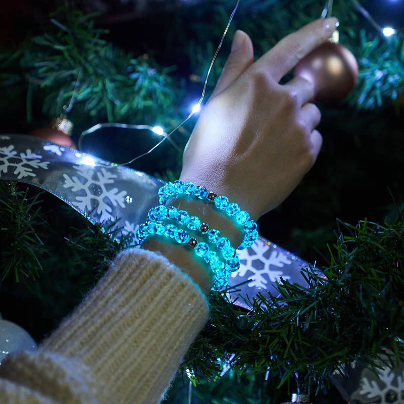 Lapisflamme | 925er Sterlingsilber | Glühwürmchen-Glasarmband