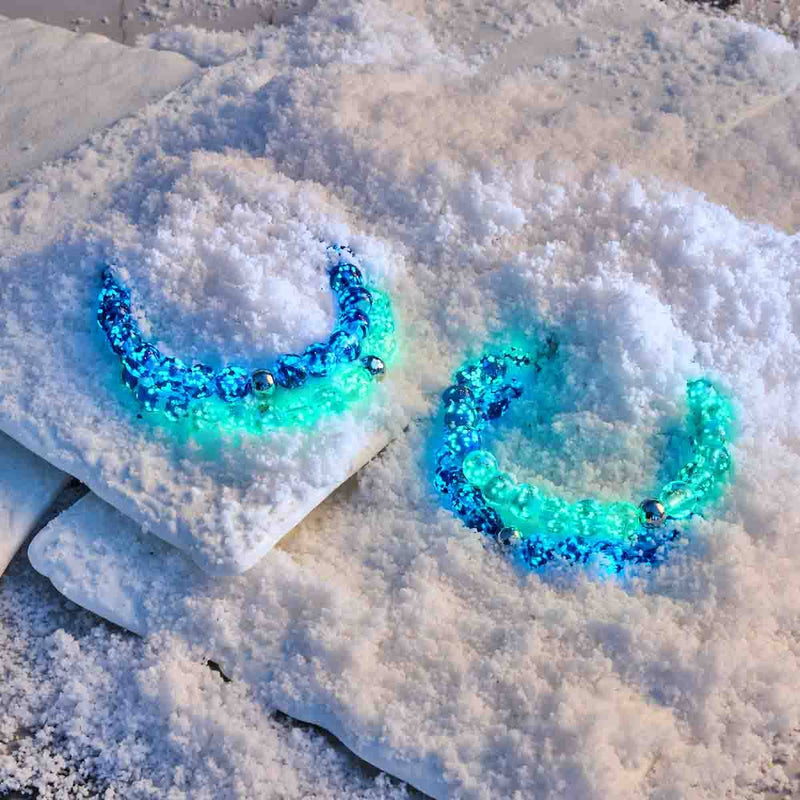 Lapisflamme | 925er Sterlingsilber | Glühwürmchen-Glasarmband