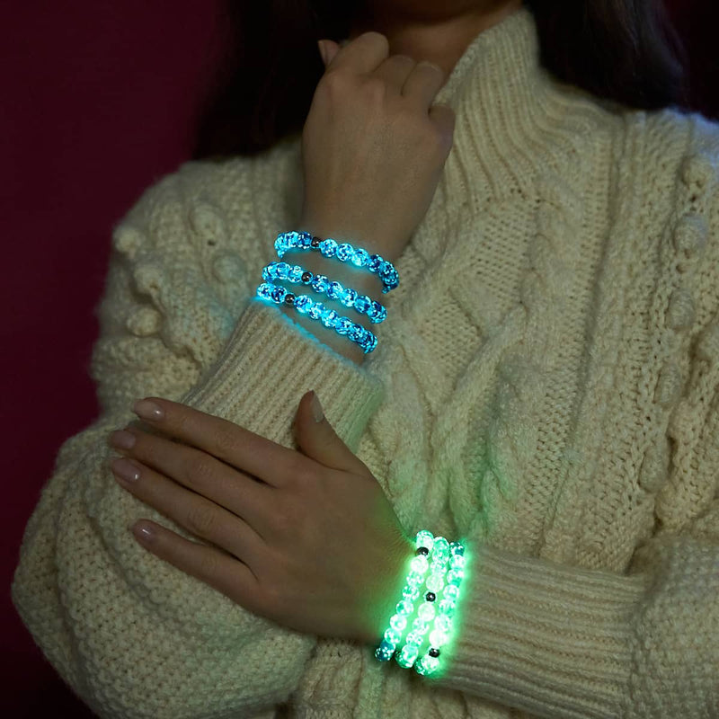 Lapisflamme | 925er Sterlingsilber | Glühwürmchen-Glasarmband