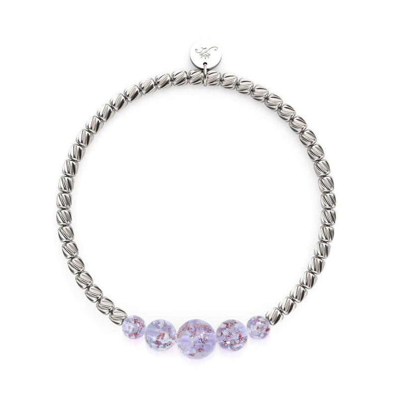 Lila | Silber | Firefly Glaskaskadenarmband