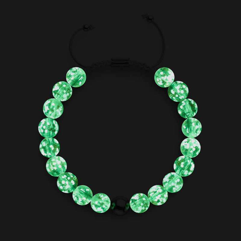 Lila | Silber | Glühwürmchen-Glas-Makramee-Armband