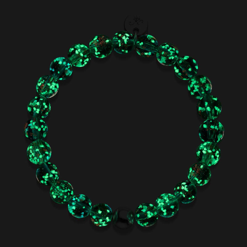 Merlot | 925er Sterlingsilber | Glühwürmchen-Glasarmband