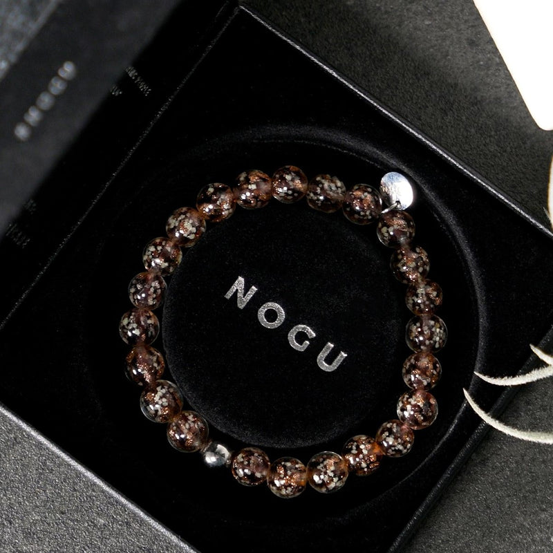 Merlot | 925er Sterlingsilber | Glühwürmchen-Glasarmband