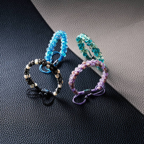 Ozeanspray | Blaugrün x Immergrün | Doppeltes Glühwürmchen-Glasarmband