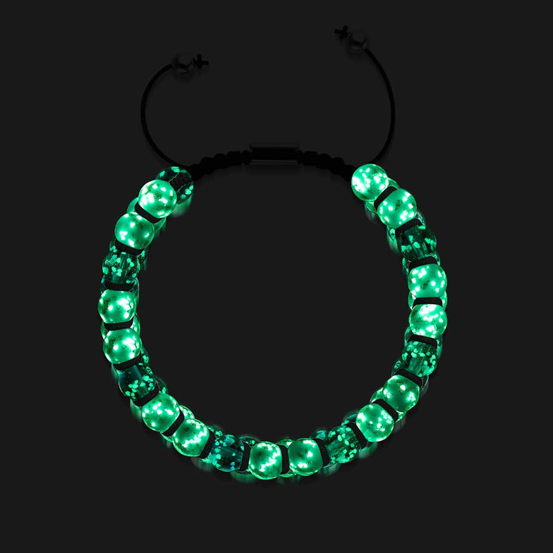 Lila Felder | Immergrün x Flieder | Doppeltes Glühwürmchen-Glasarmband