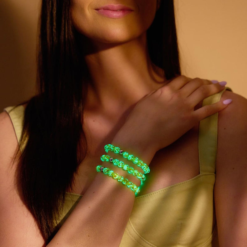 Safran | 925er Sterlingsilber | Glühwürmchen-Glasarmband