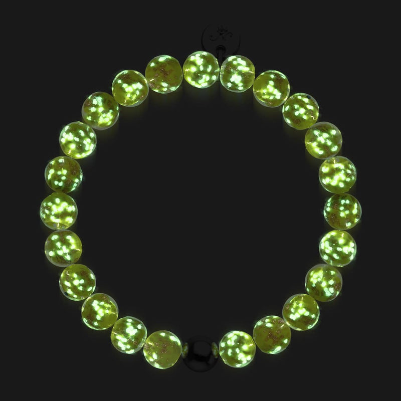 Safran | 925er Sterlingsilber | Glühwürmchen-Glasarmband