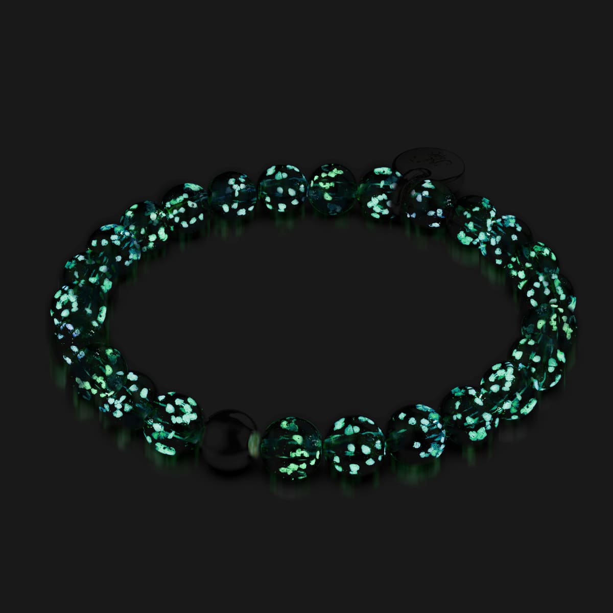 Saphir | 925er Sterlingsilber | Glühwürmchen-Glasarmband