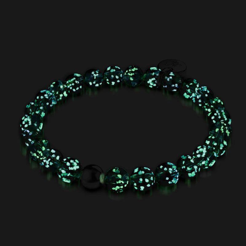 Saphir | 925er Sterlingsilber | Glühwürmchen-Glasarmband