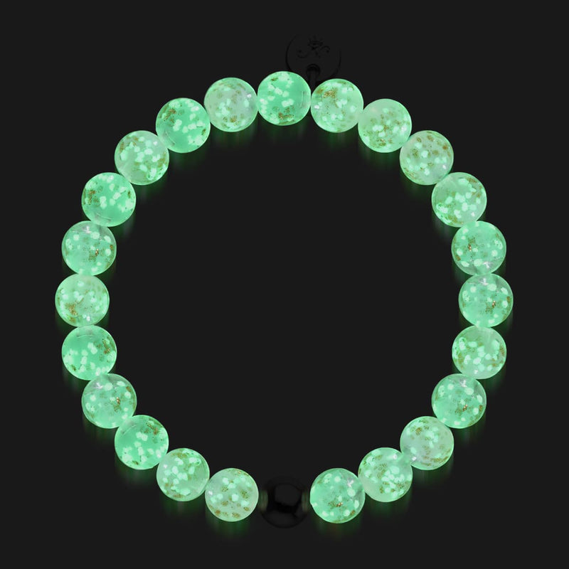 Sukkulente | 925er Sterlingsilber | Glühwürmchen-Glasarmband