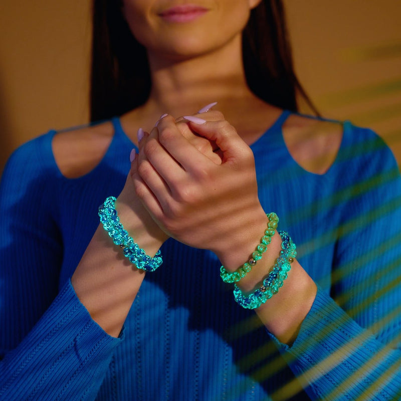 Sukkulente | 925er Sterlingsilber | Glühwürmchen-Glasarmband