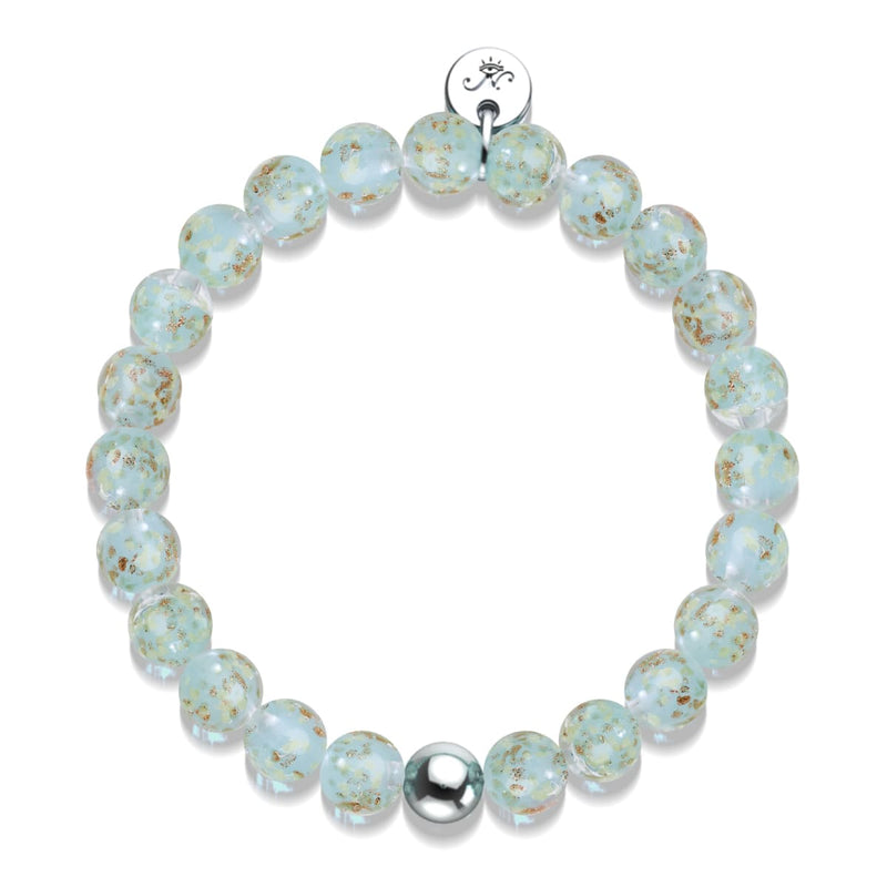 Sukkulente | 925er Sterlingsilber | Glühwürmchen-Glasarmband