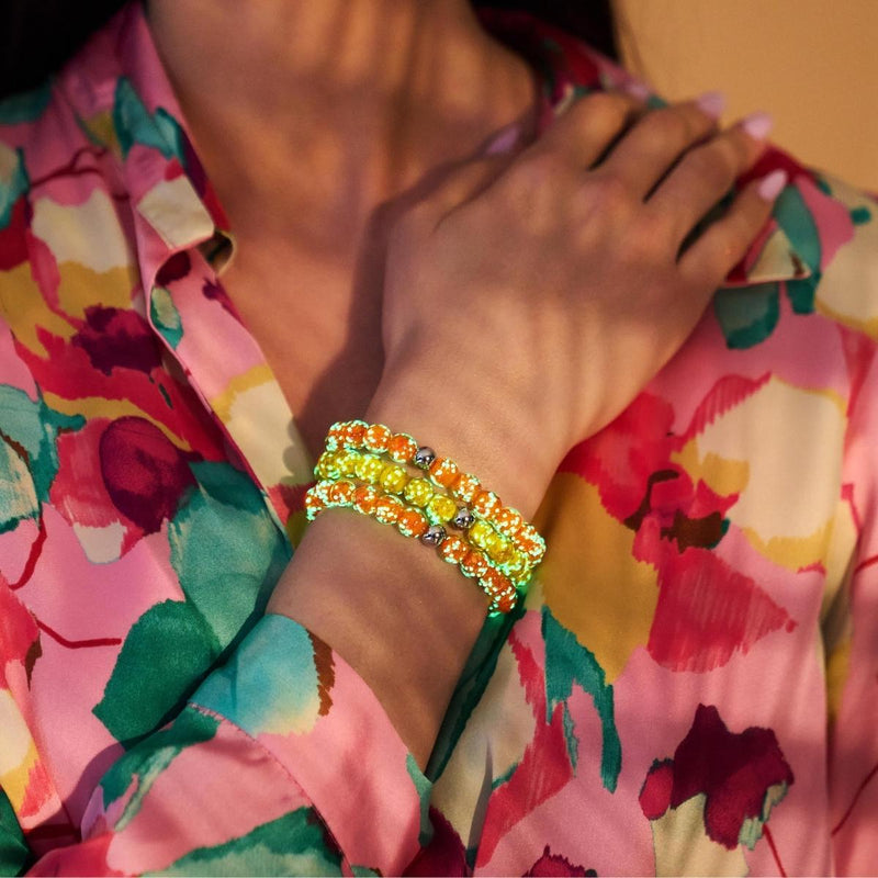 Mandarine | 925 Sterling Silber | Glühwürmchen-Glasarmband