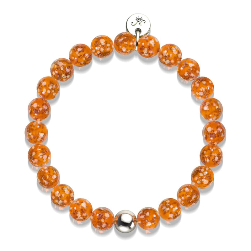 Mandarine | 925 Sterling Silber | Glühwürmchen-Glasarmband