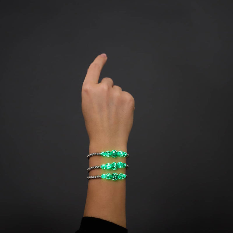 Blaugrün | Silber | Firefly Glas Kaskadenarmband