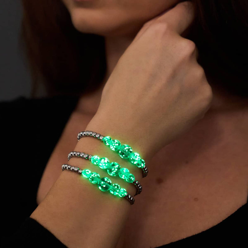 Blaugrün | Silber | Firefly Glas Kaskadenarmband