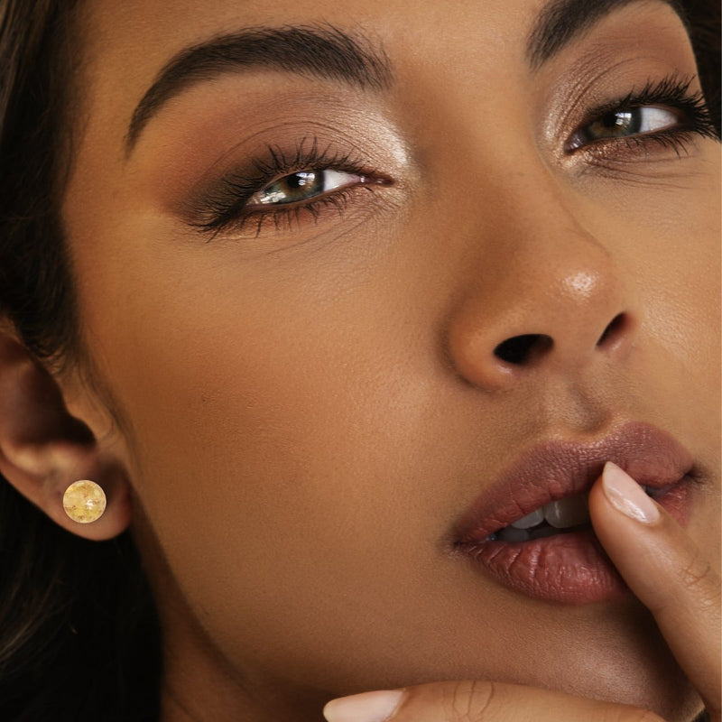 Bernstein | 925er Sterlingsilber | Glühwürmchen-Glas-Ohrstecker