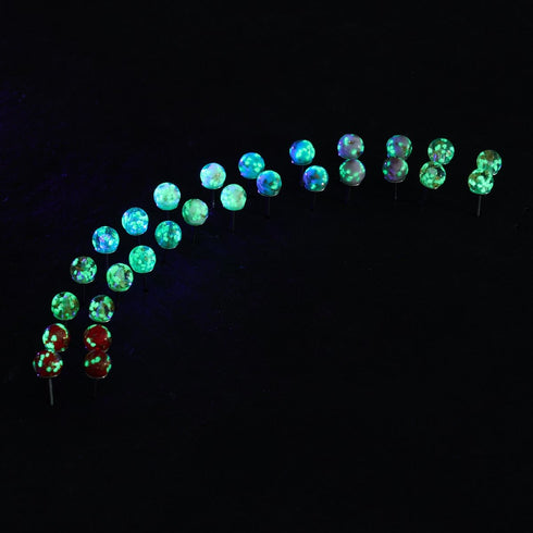 Bernstein | 925er Sterlingsilber | Mini-Glühwürmchen-Ohrstecker aus Glas