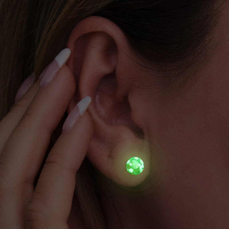 Bernstein | 925er Sterlingsilber | Mini-Glühwürmchen-Ohrstecker aus Glas