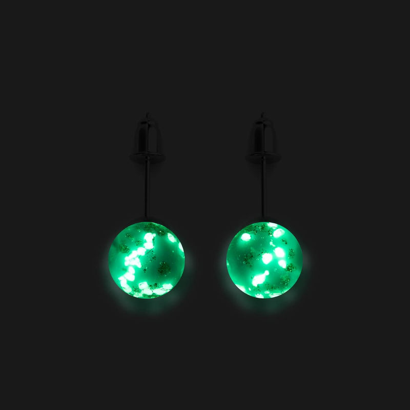 Himmelblau | 925er Sterlingsilber | Glühwürmchen-Glas-Ohrstecker