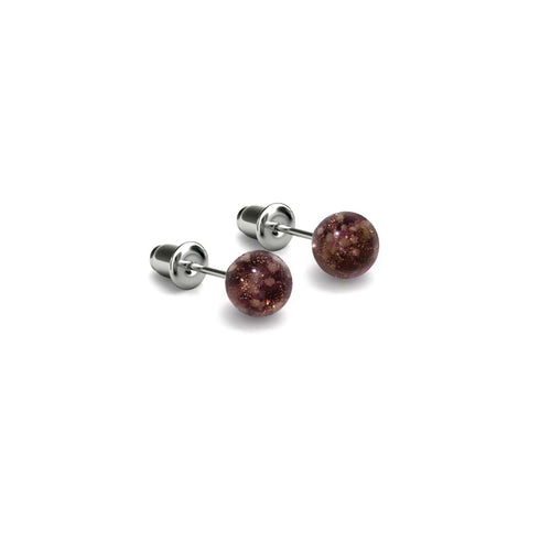 Schokolade | 925er Sterlingsilber | Mini-Glühwürmchen-Ohrstecker aus Glas