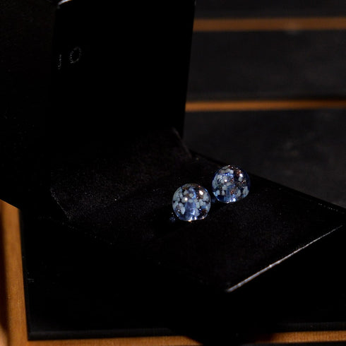 Indigo | 925er Sterlingsilber | Glühwürmchen-Glas-Ohrstecker