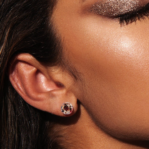 Merlot | 925er Sterlingsilber | Glühwürmchen-Glas-Ohrstecker