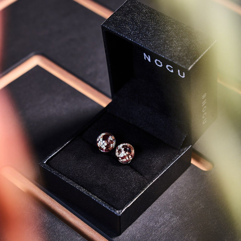 Merlot | 925er Sterlingsilber | Glühwürmchen-Glas-Ohrstecker